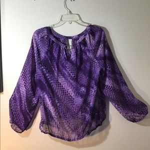 Animal Purple Print Blouse by Jennifer Lopez